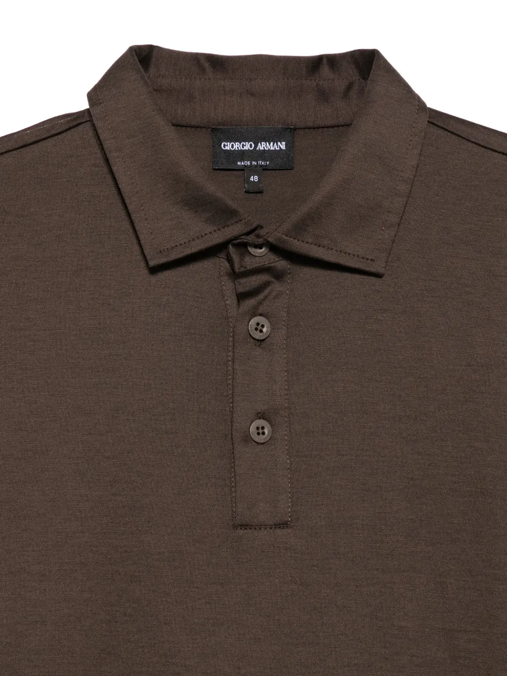 Giorgio Armani Poloshirt met knopen Bruin