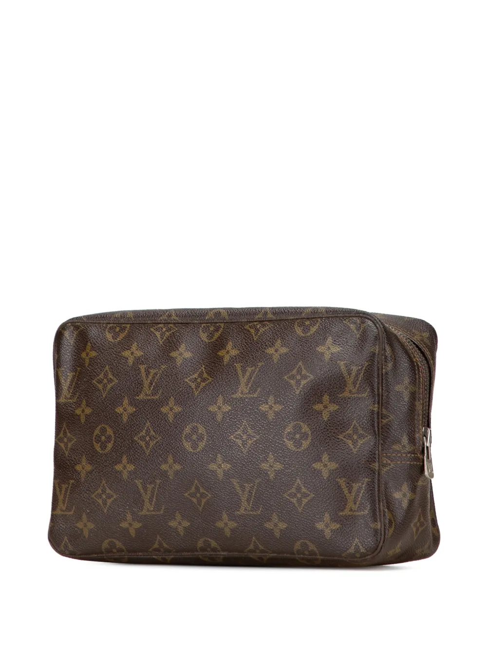 Pre-owned Louis Vuitton 1984 Monogram Trousse Toilette 28 Clutch Bag In Brown