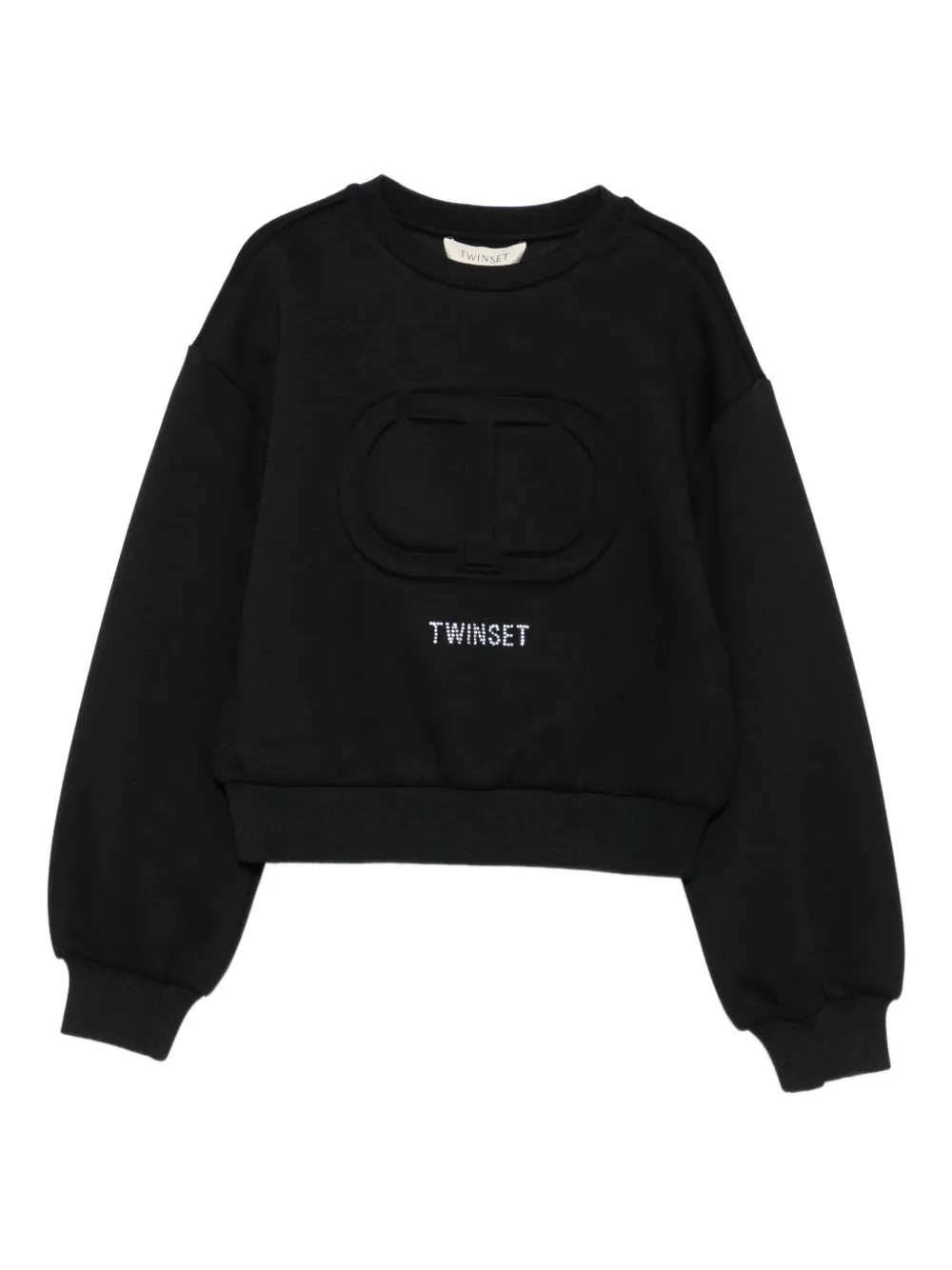 TWINSET Kids سويت شيرت بنقش شعار الماركة | أسود | Image 1