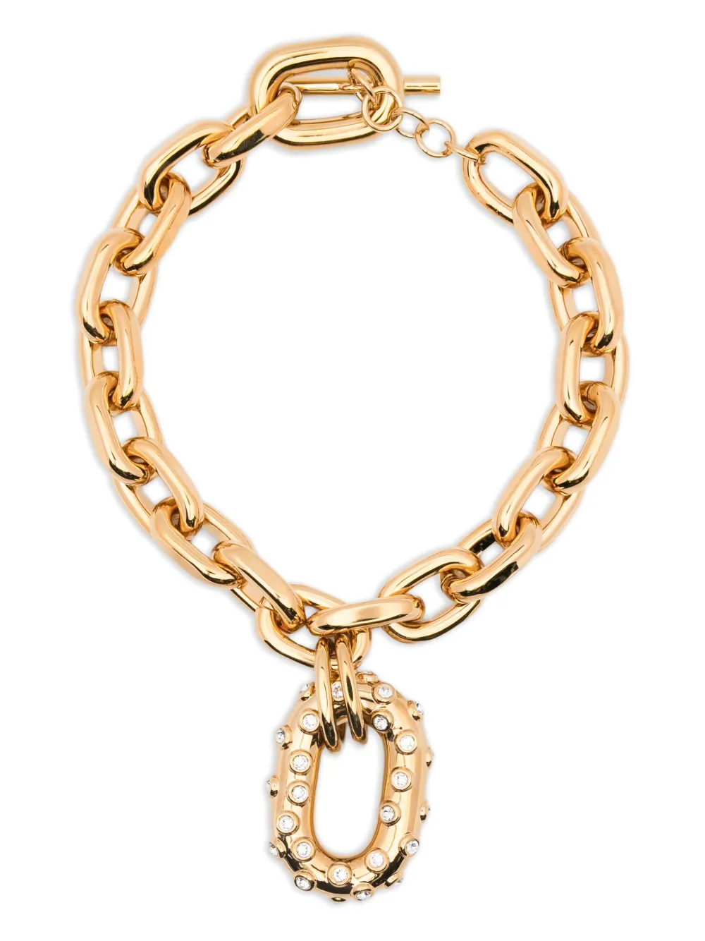 Rabanne Crystal-embellished Chain Necklace In Gold