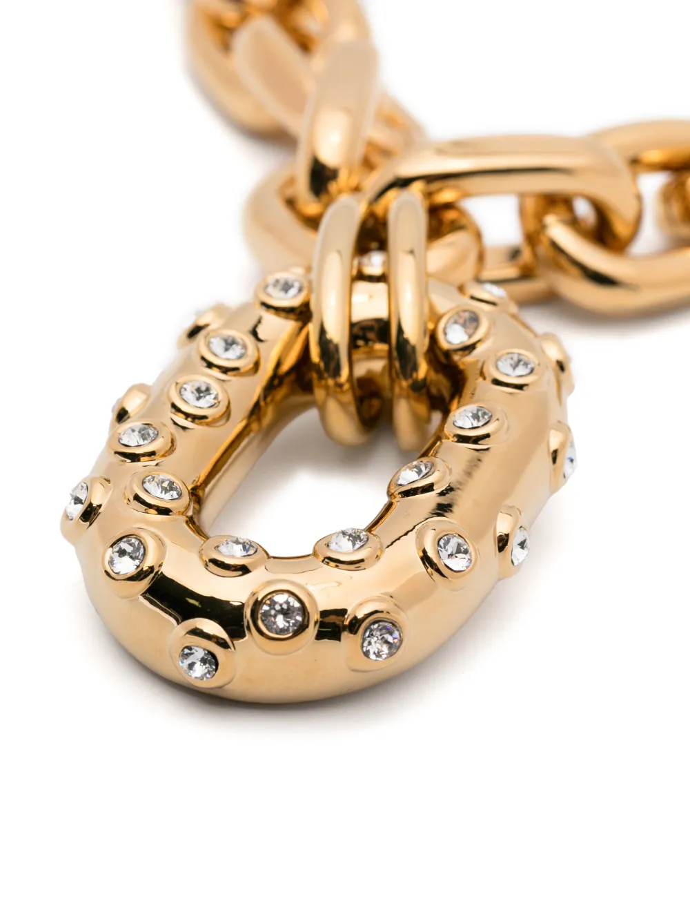 Rabanne Crystal-embellished Chain Necklace In Gold