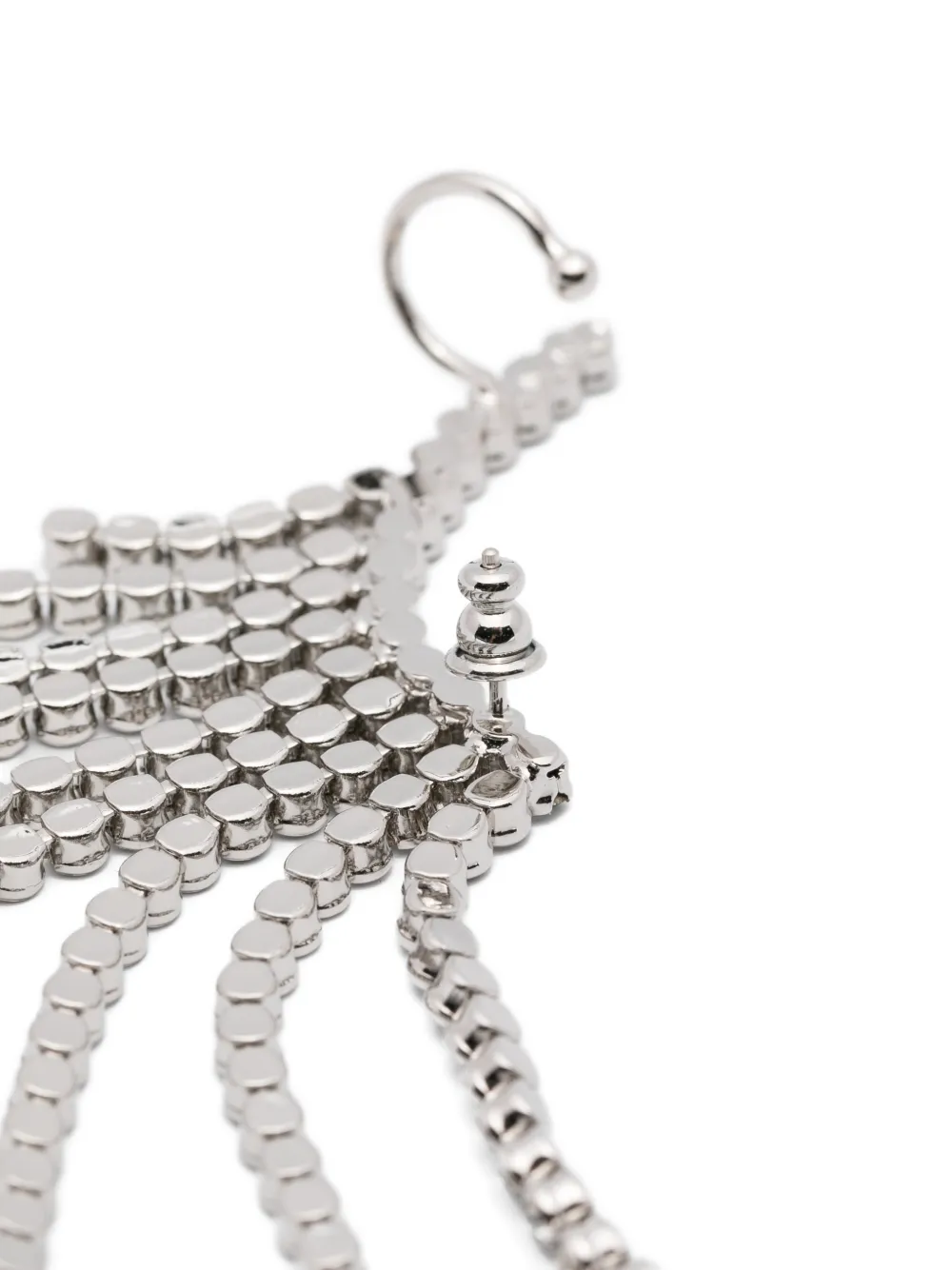  Rabanne Tiered-crystals Chain-drop Earrings - Silver 