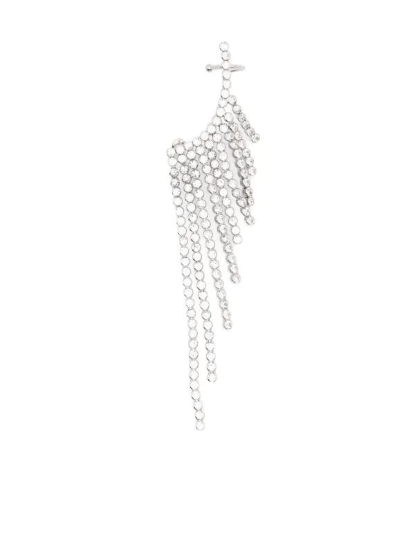 Rabanne Tiered-crystals Chain-drop Earrings in Silver