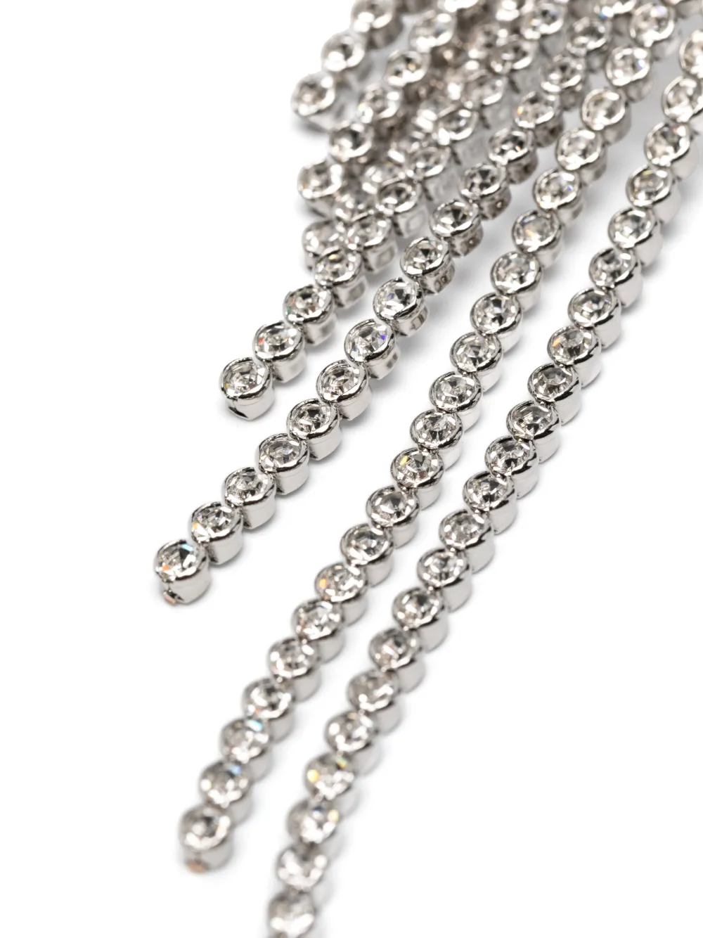 Rabanne Oorbellen met gelaagde kristallen en ketting - Zilver