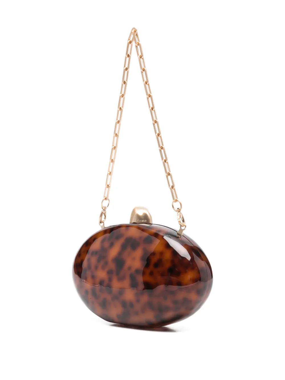 Cult Gaia Eviana clutch met schildpadschild-design Bruin