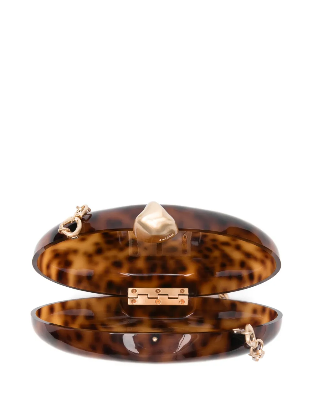 Cult Gaia Eviana clutch met schildpadschild-design Bruin