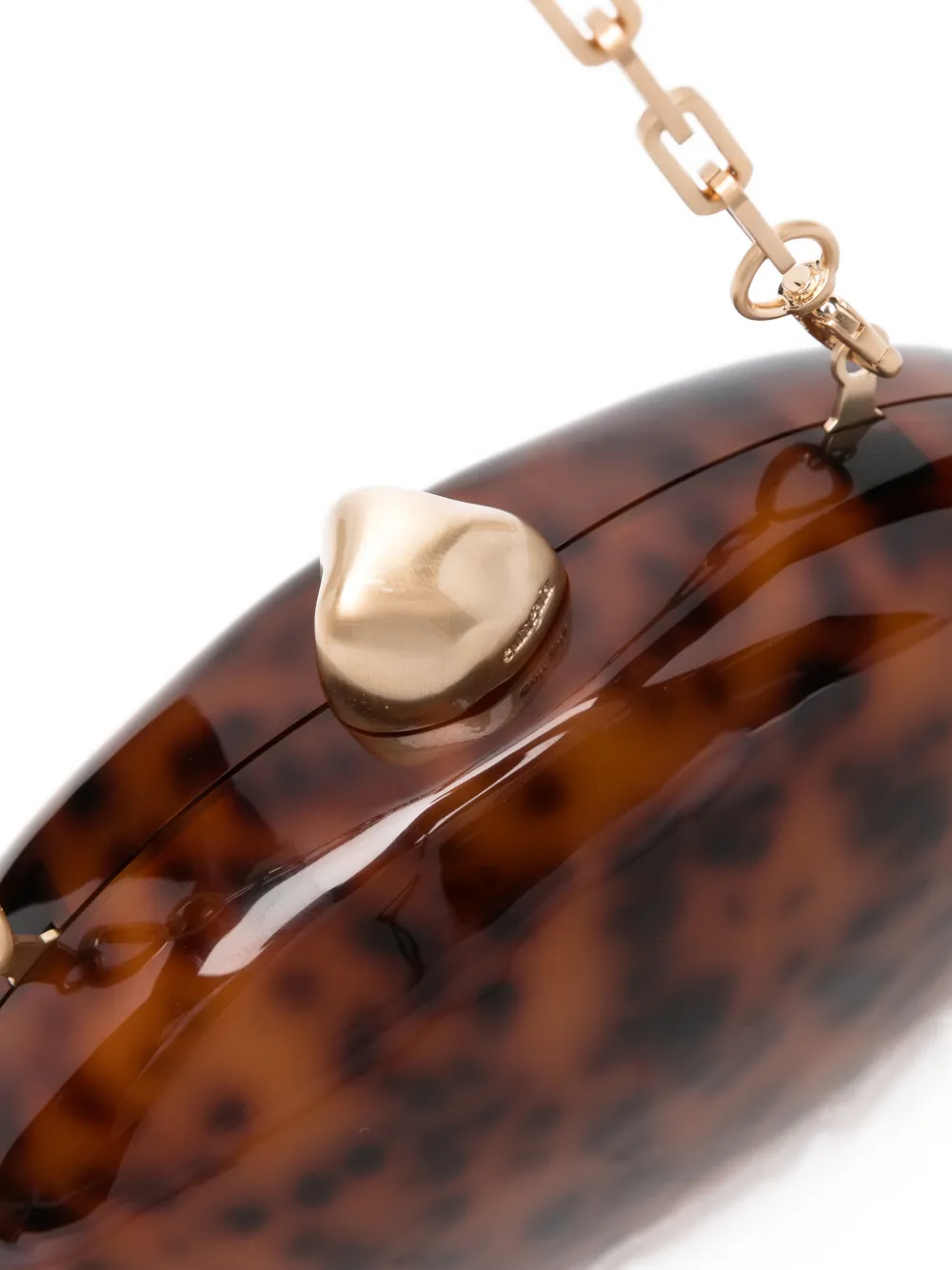 Cult Gaia Eviana clutch met schildpadschild-design Bruin