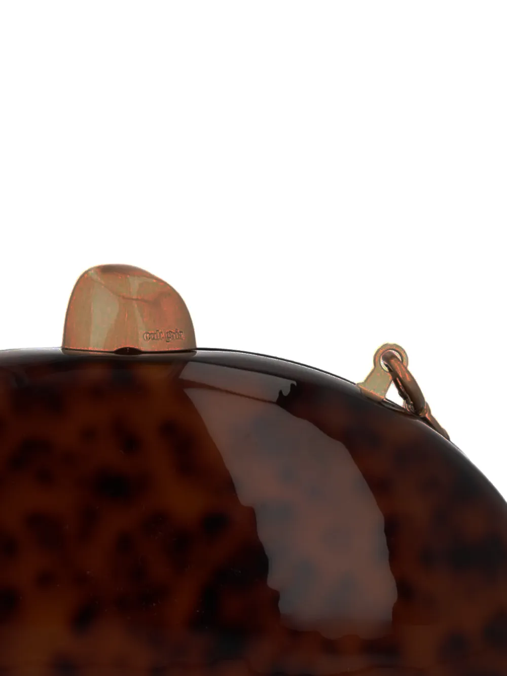 Cult Gaia Eviana clutch met schildpadschild-design Bruin