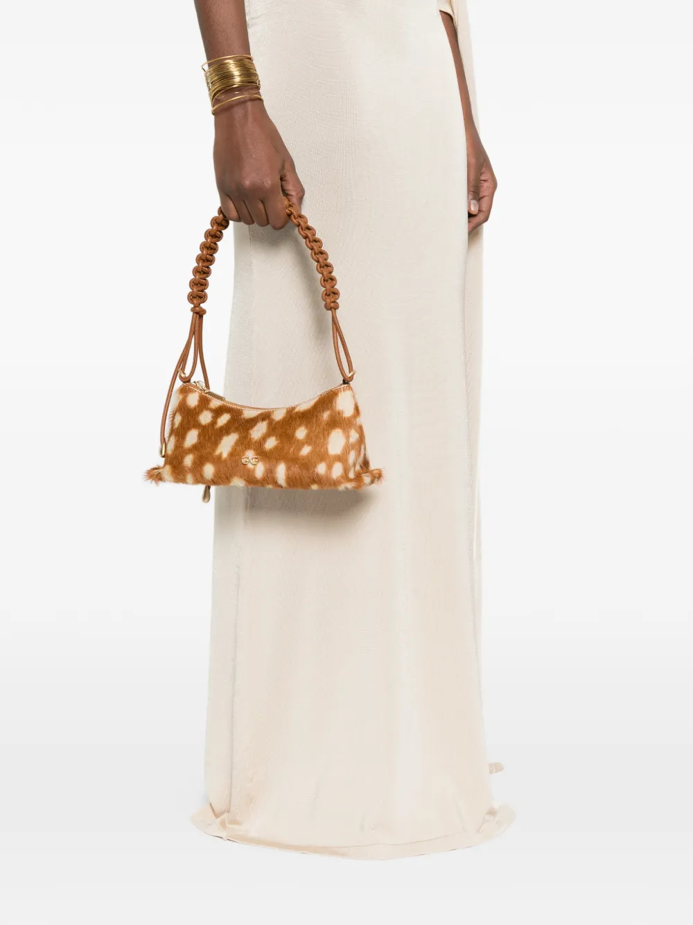 Cult Gaia Osa spotted shoulder bag - Bruin