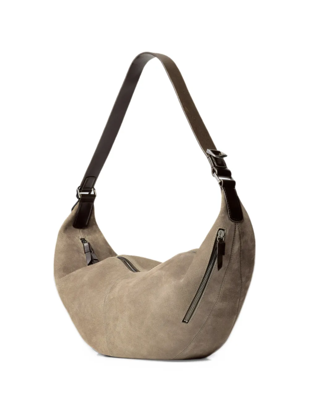 LEMAIRE Quiver Clip suède leren tas Beige