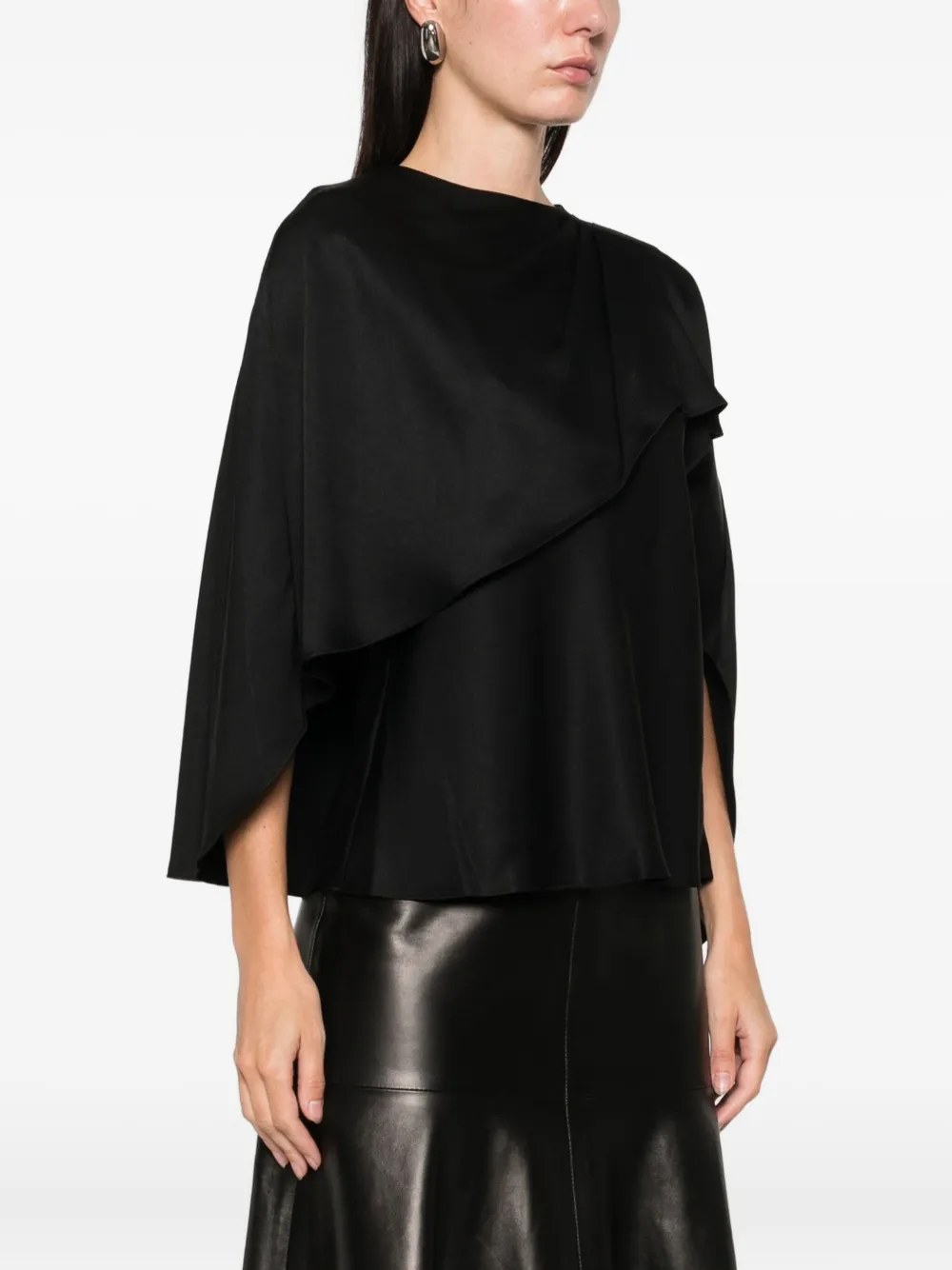 Simkhai Cape-detail Top In Black