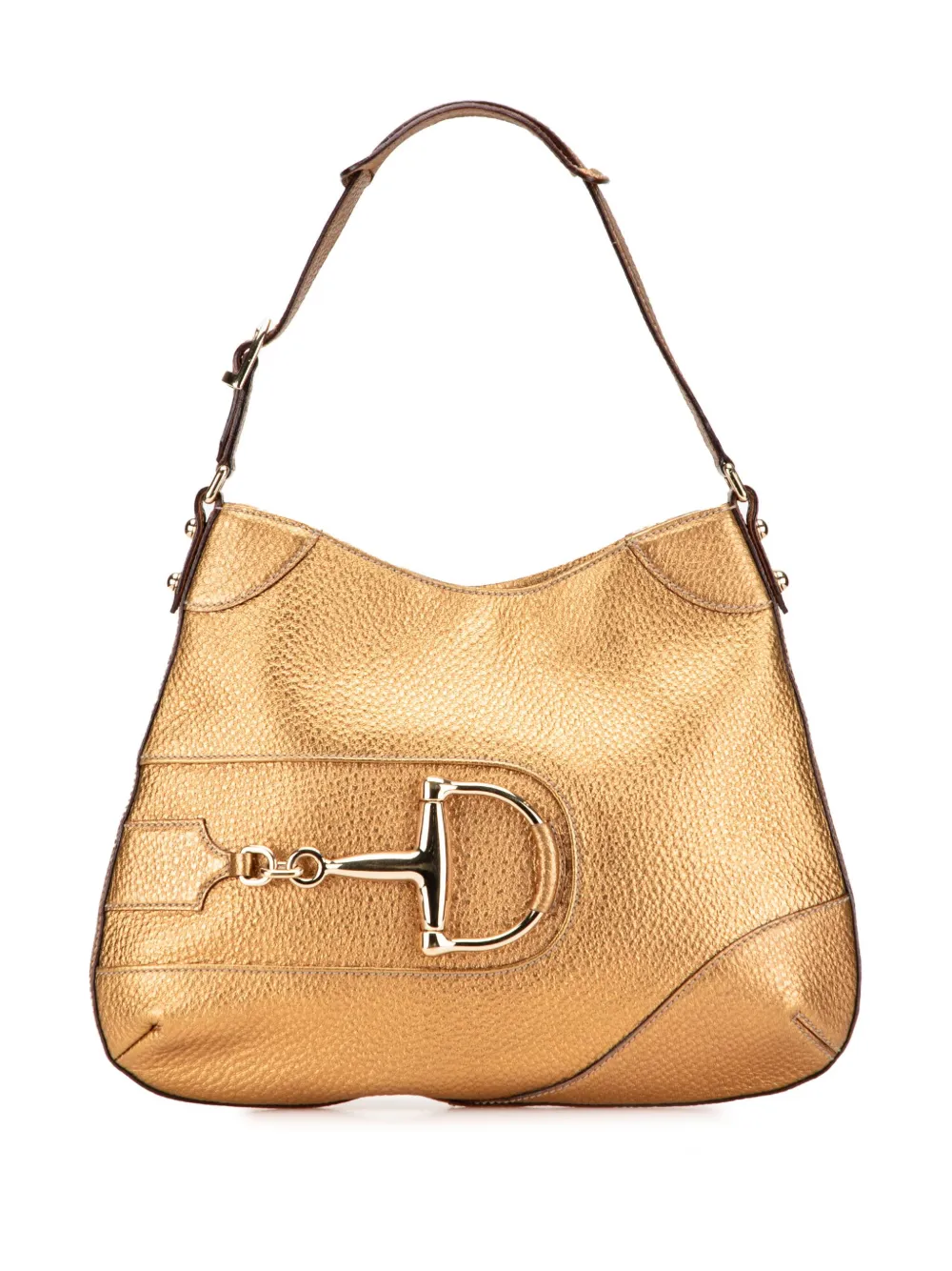 Gucci Pre-Owned 2000-2015 Grained Calfskin Hasler hobo bag | Gold | Image 1