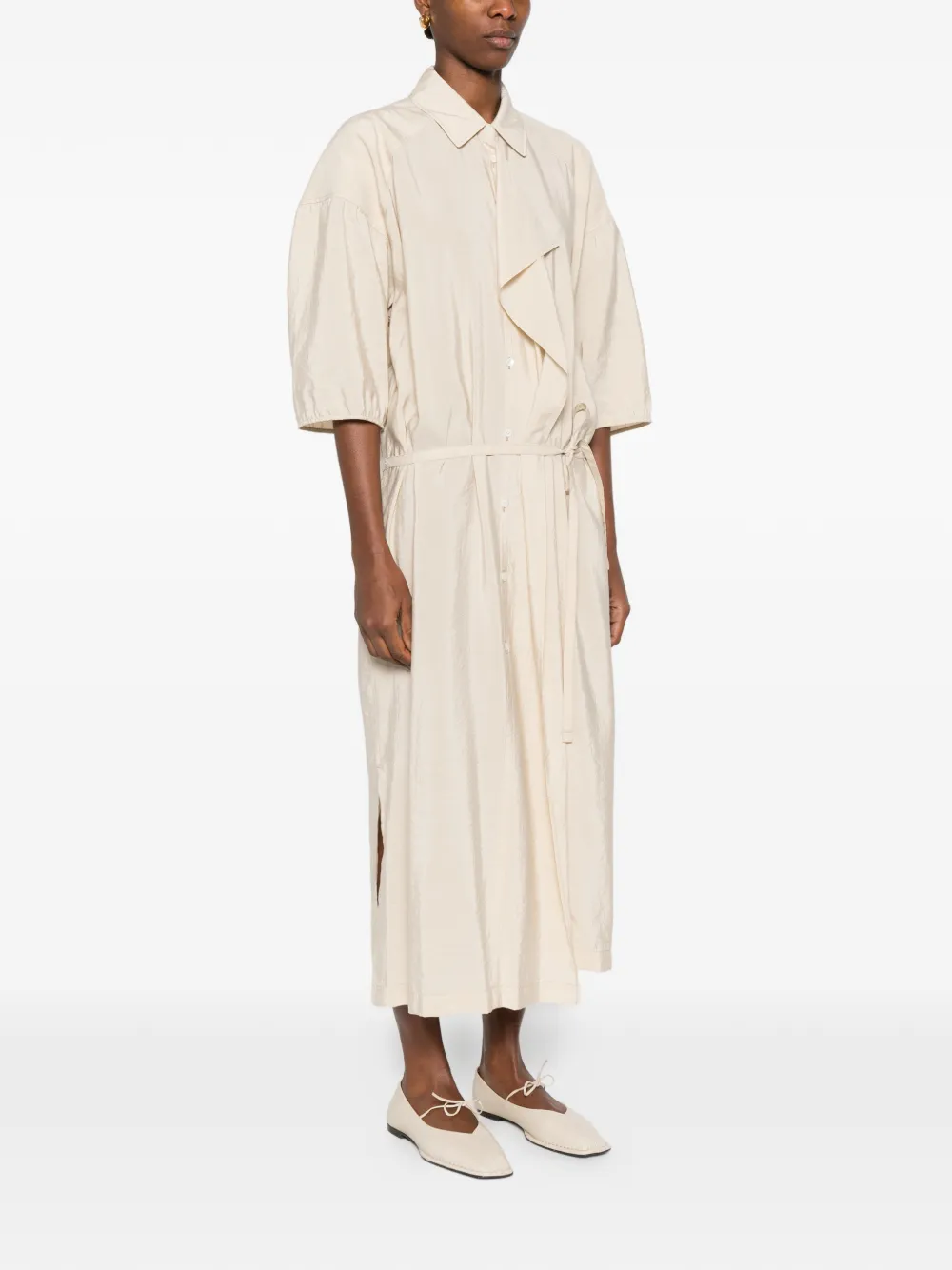 LEMAIRE Asymmetrische blousejurk Beige