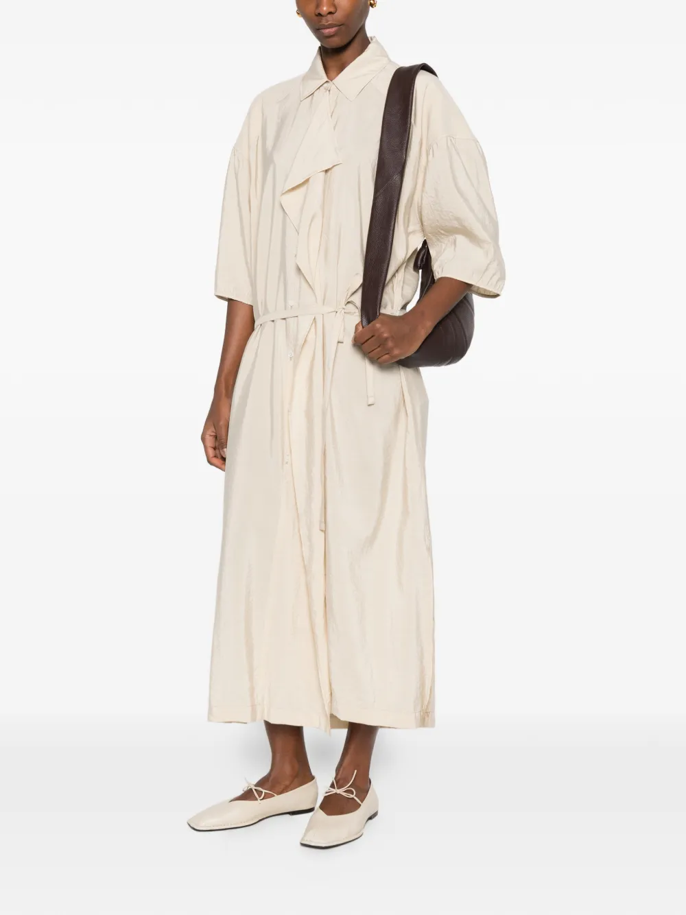 LEMAIRE Asymmetrische blousejurk Beige