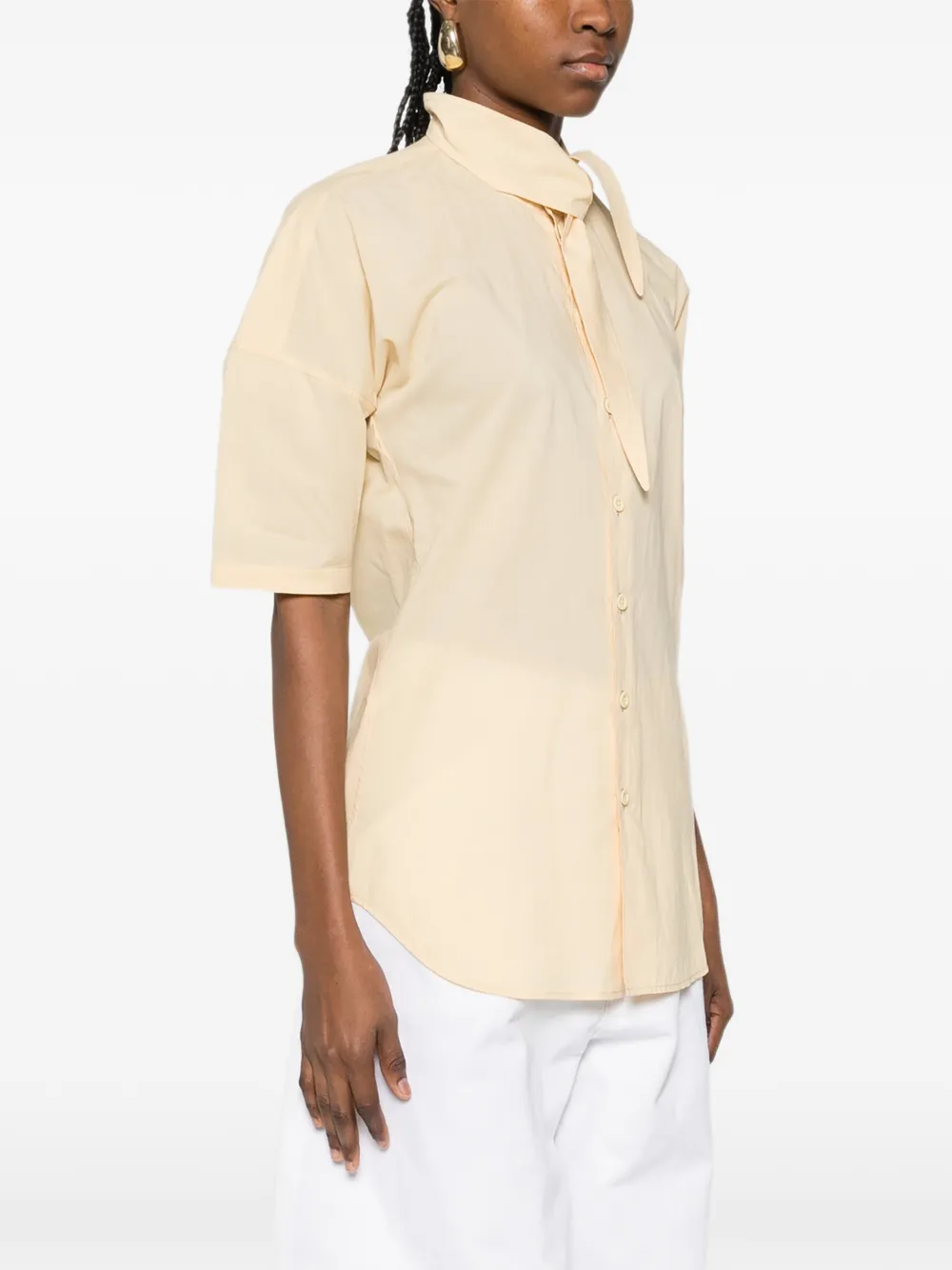 LEMAIRE Foulard blouse met korte mouwen Geel