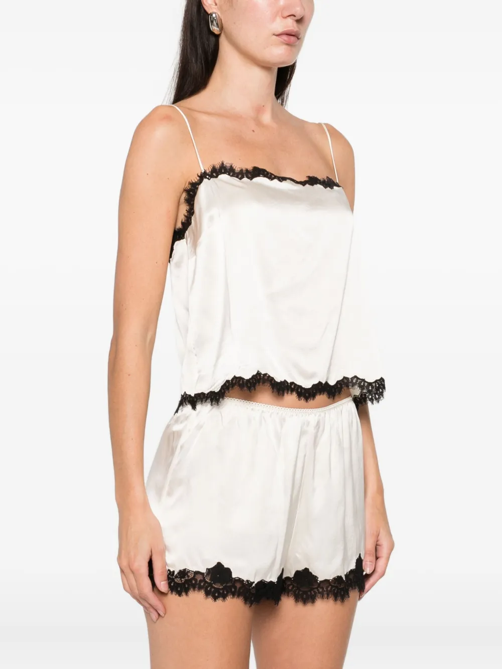  Dôen Loure Square-neck Lace Top - Neutrals 