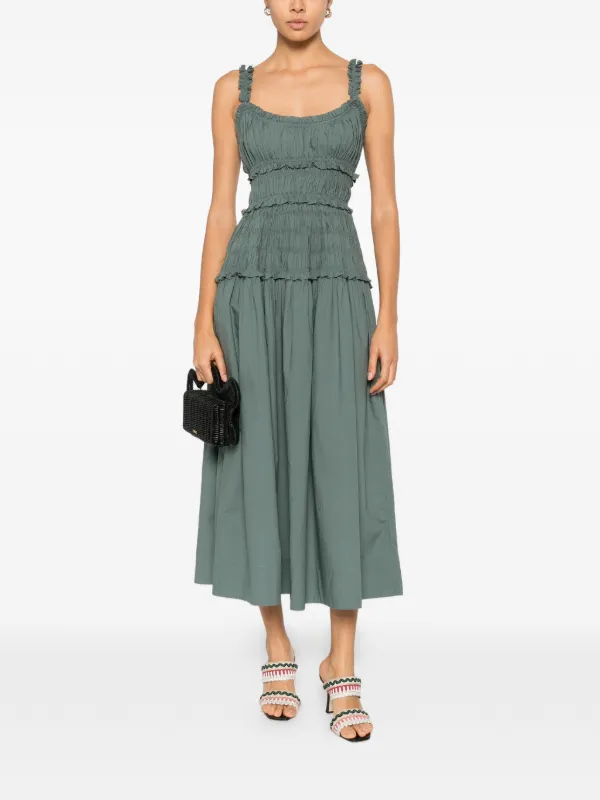 brown linen dress midi Brown Linen Midi Dress Eve – Modern Simplicity