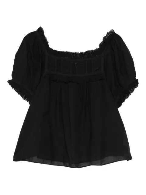 DÔEN Frances ruffled detail top