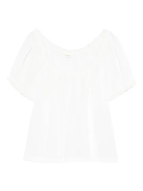 DÔEN lace-detail scoop-neck blouse