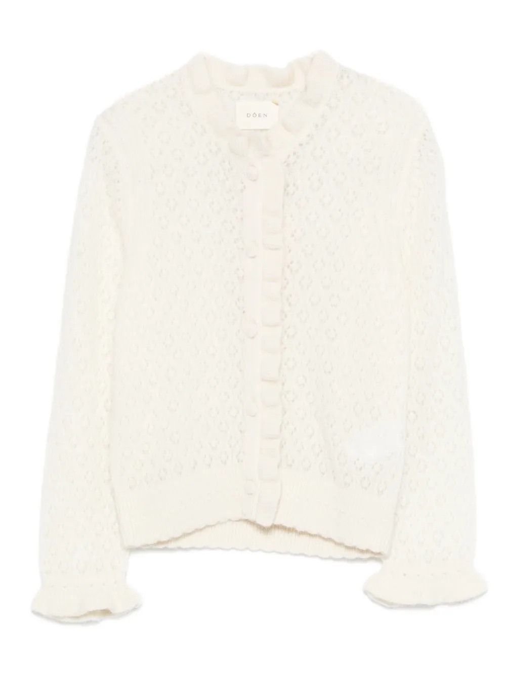 DÔEN frills perforated cardigan - Nude