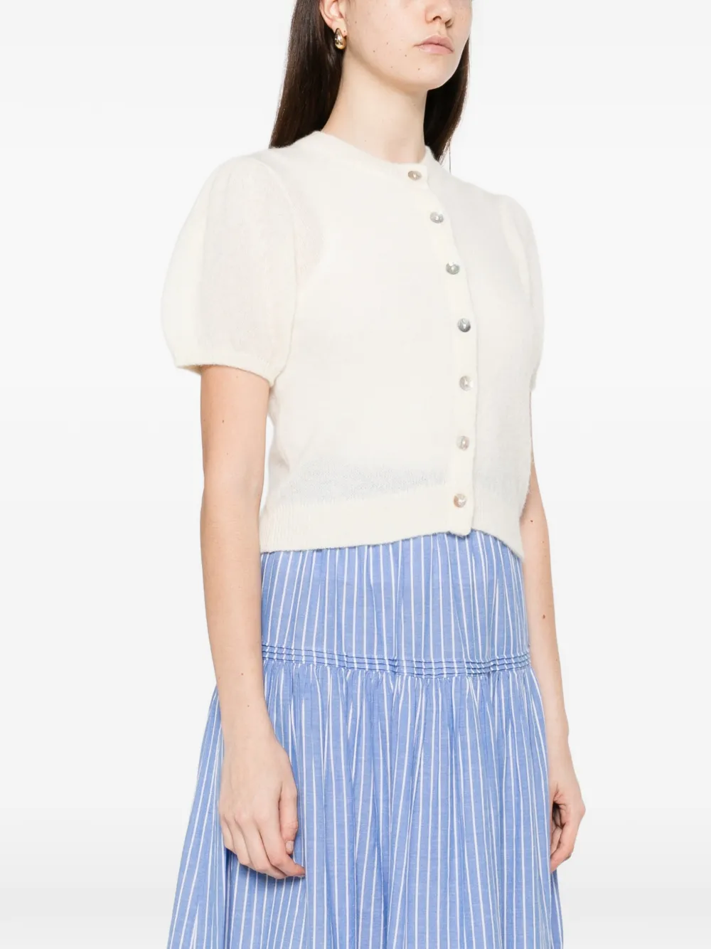  Dôen Anisa Puff-sleeves Cardigan - Neutrals 