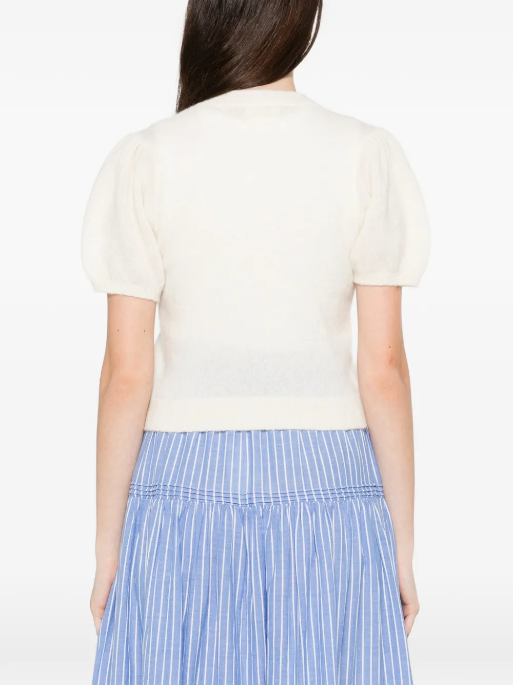DÔEN Anisa Puff-sleeves Cardigan in Neutrals, view 4