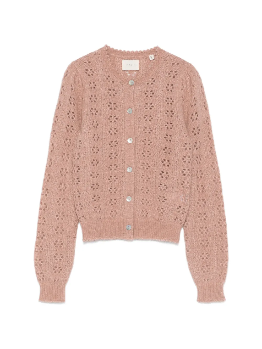 DÔEN Emory open-work knitted cardigan - Rosa