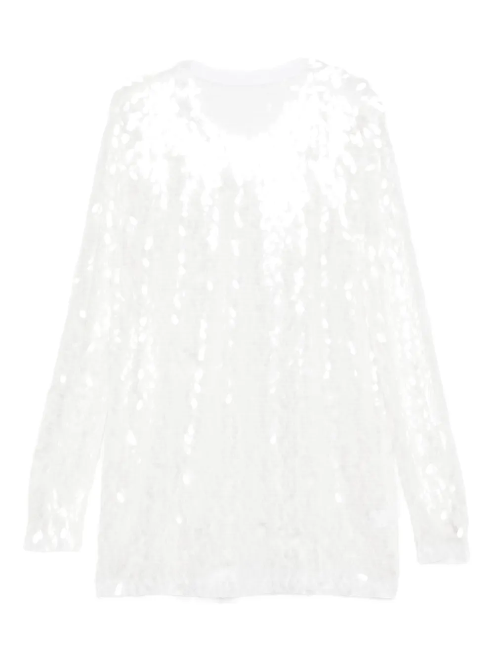 Norma Kamali sequined crew-neck mini dress - Bianco