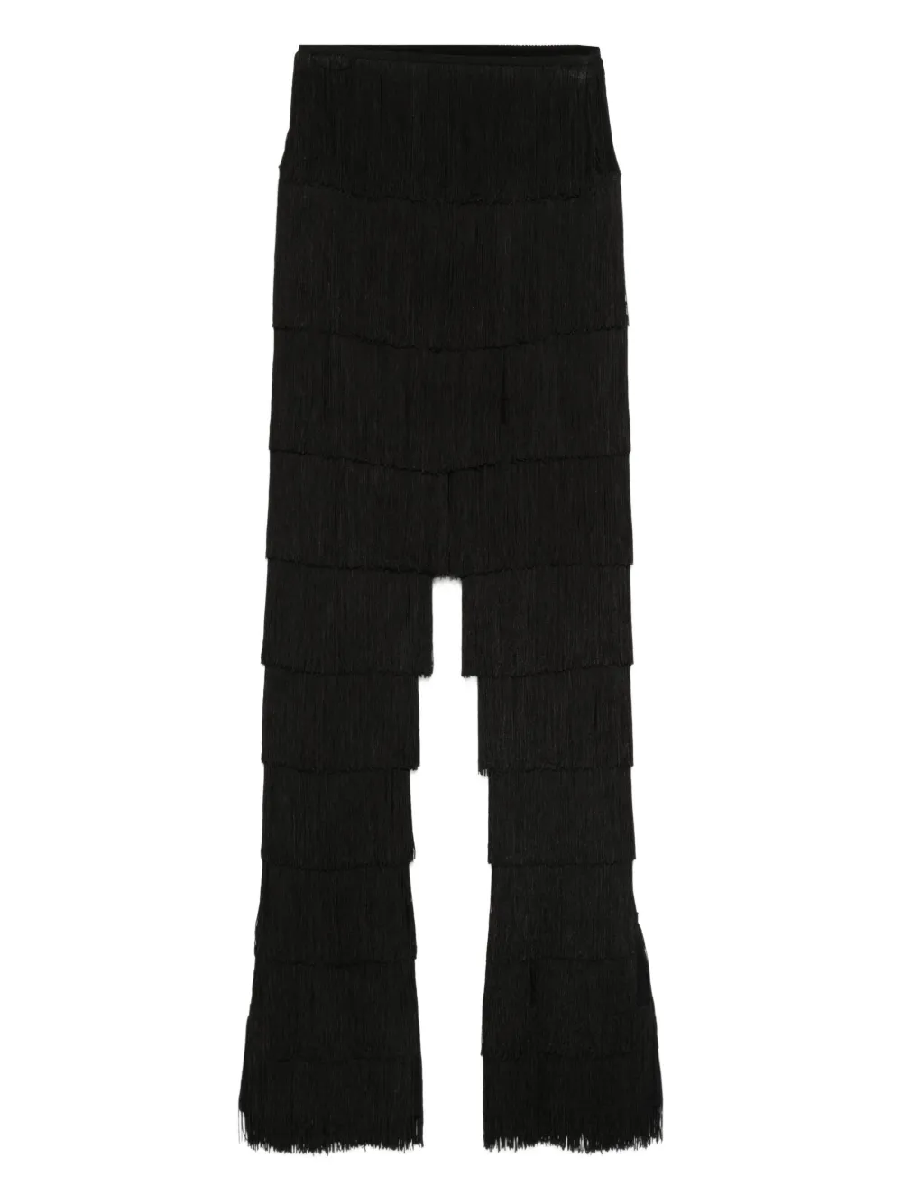 Norma Kamali fringed leggings - Nero