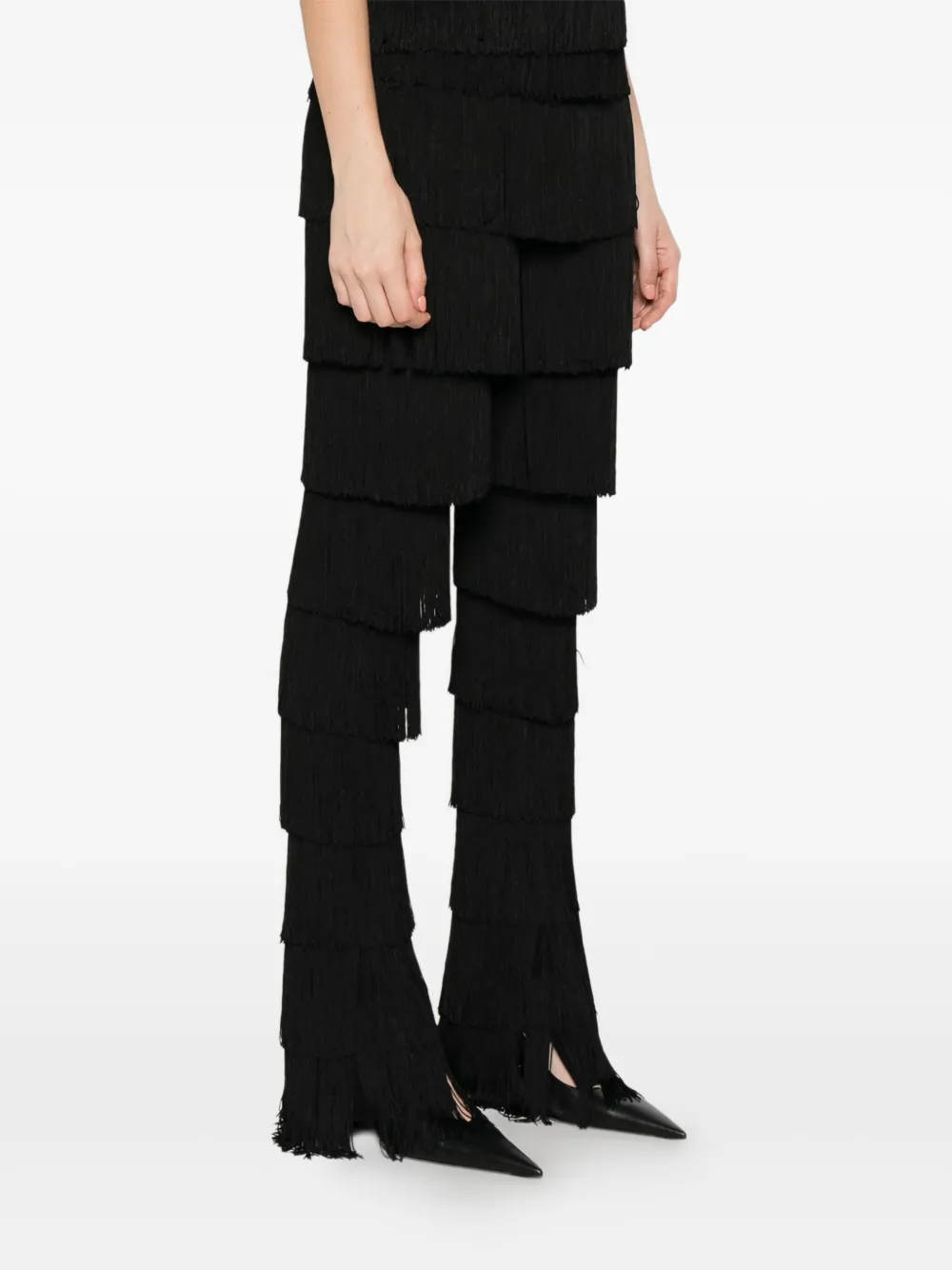 Norma Kamali Legging met franje Zwart