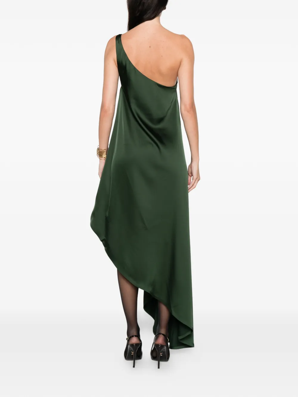 Norma Kamali One-shoulder Diagonal Dress In Green