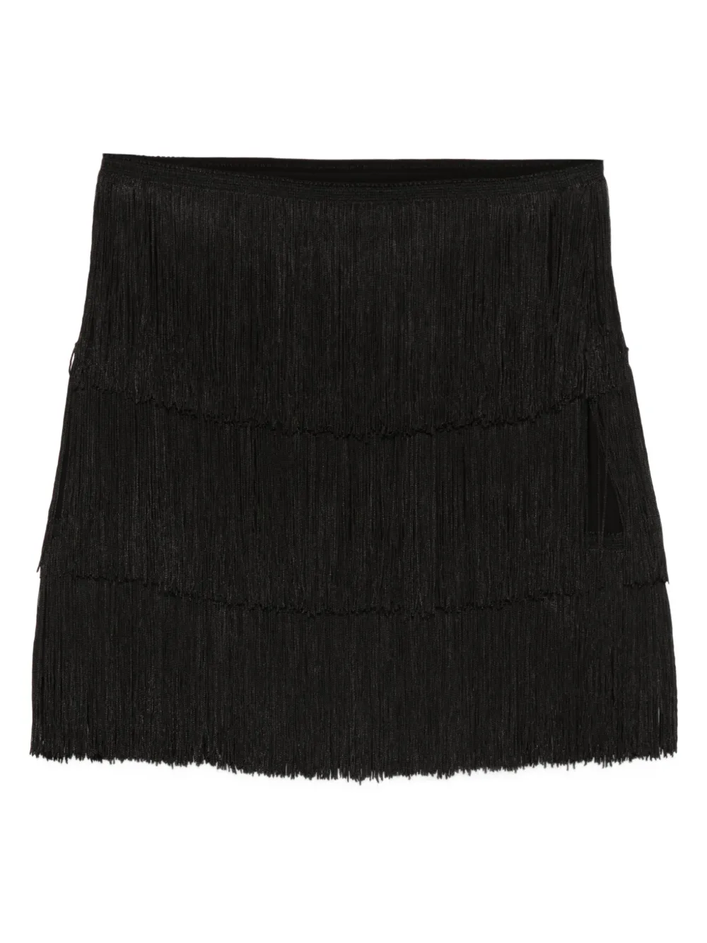 Norma Kamali fringed mini skirt - Nero