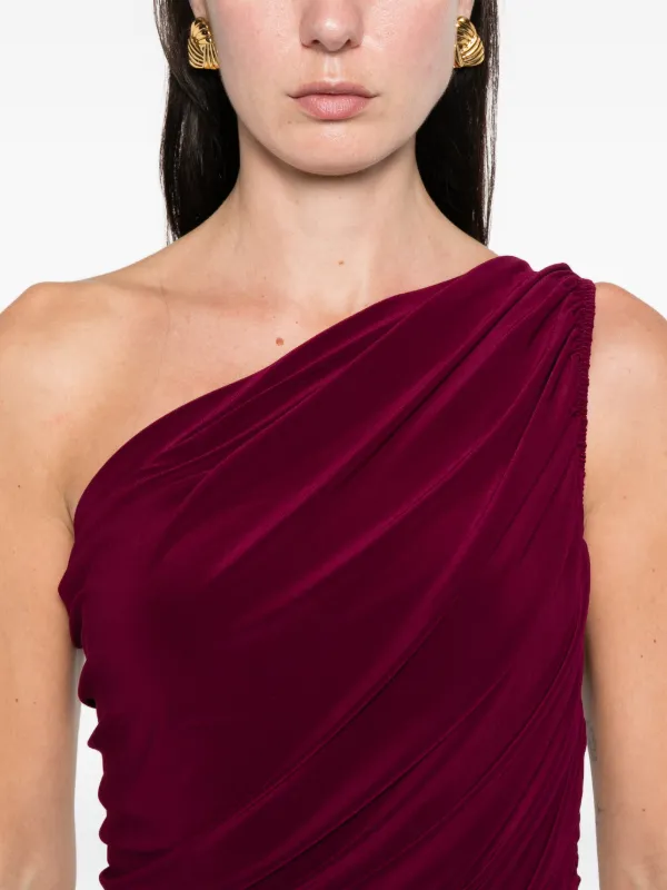 knee length dresses for ladies Norma Kamali One Shoulder Bias Gown