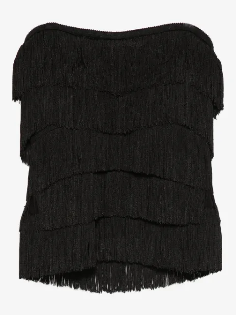 Norma Kamali camiseta strapless con flecos