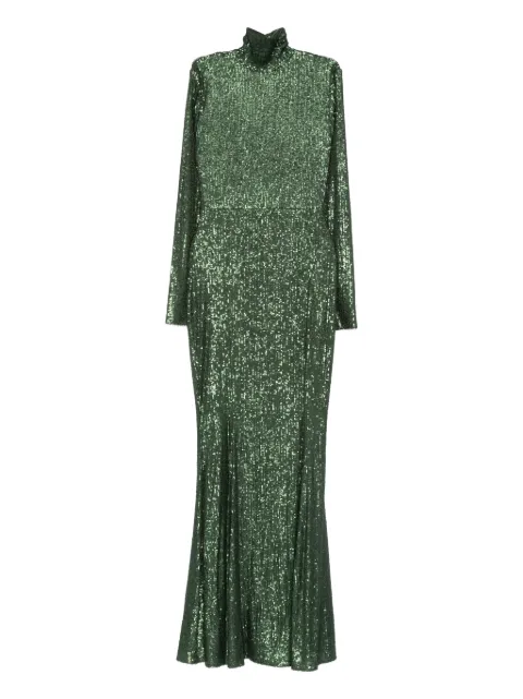 Norma Kamali turtleneck fishtail maxi dress