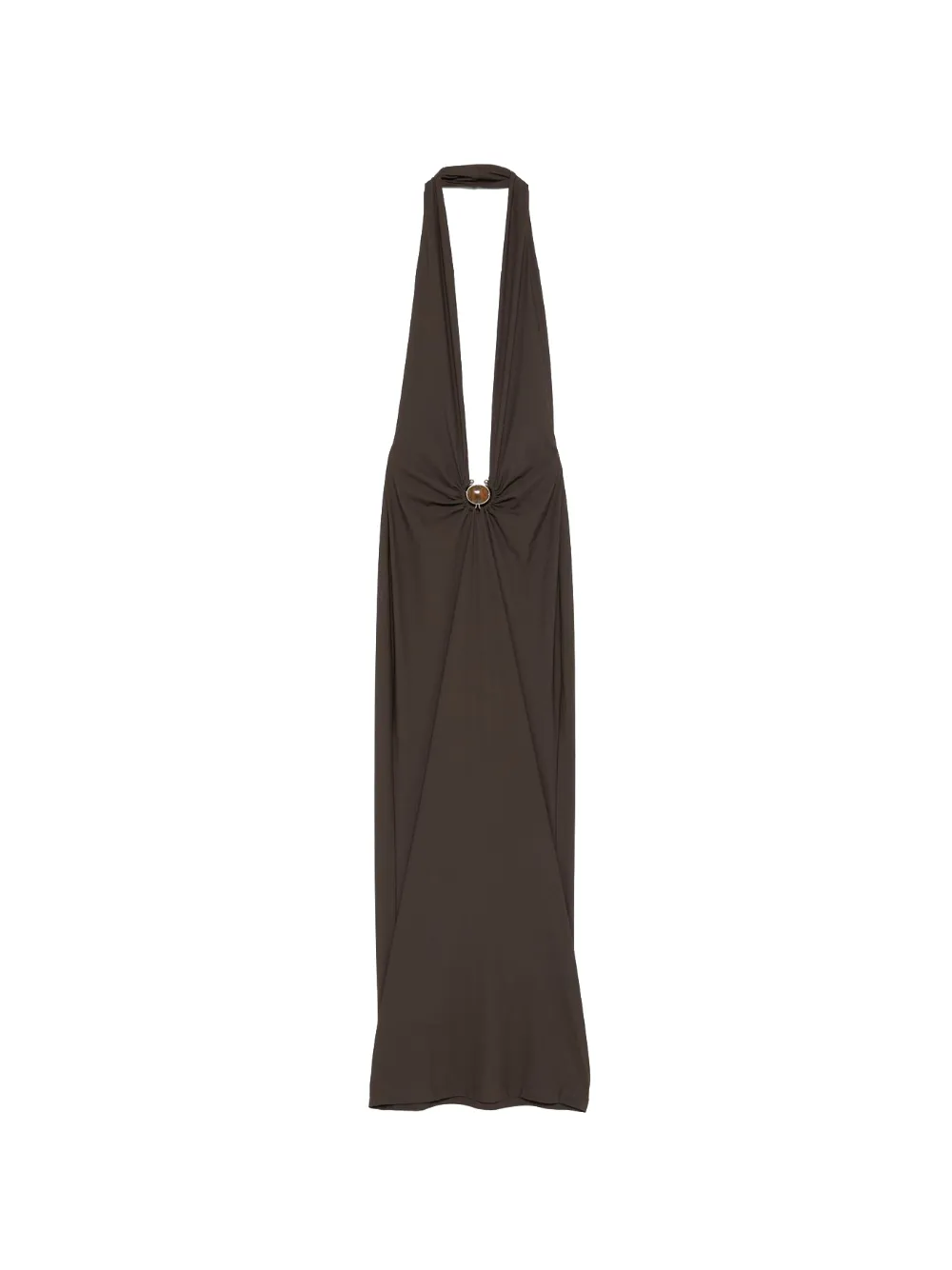 Christopher Esber ruched halterneck beach dress - Braun