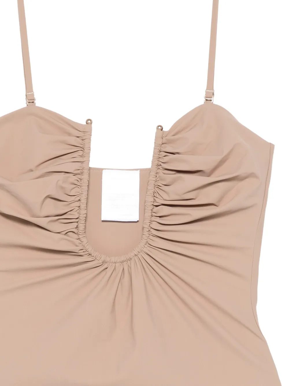 Christopher Esber Arched Ruched Swimsuit In Pink