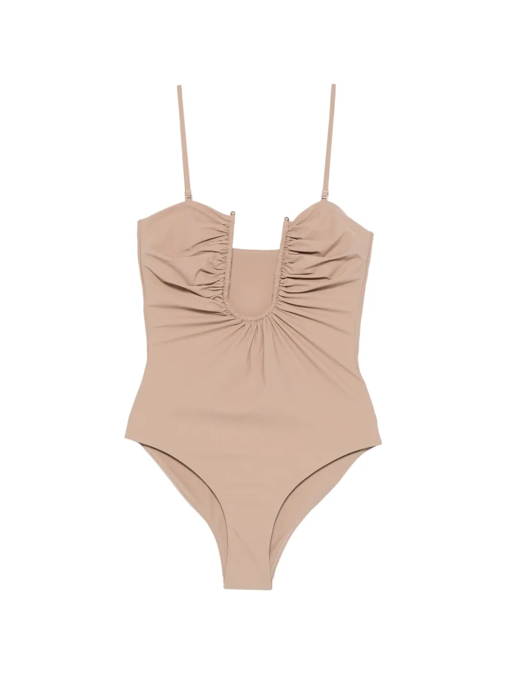 Christopher Esber arched ruched swimsuit - Nude