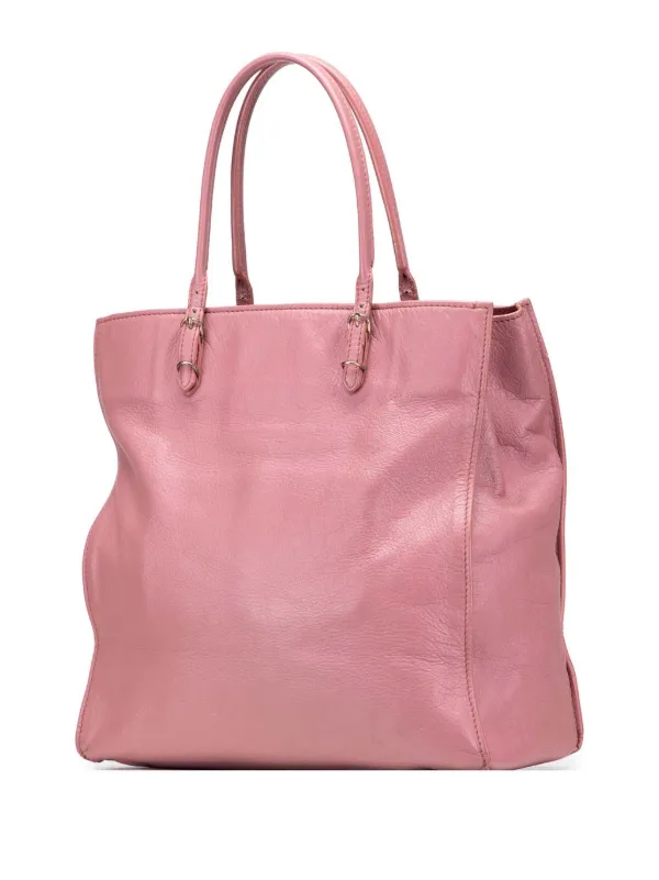 バッグ Balenciaga The Sunday Tote Pink Leather BALENCIAGA Pink Motocross Sunday Leather Tote Bag