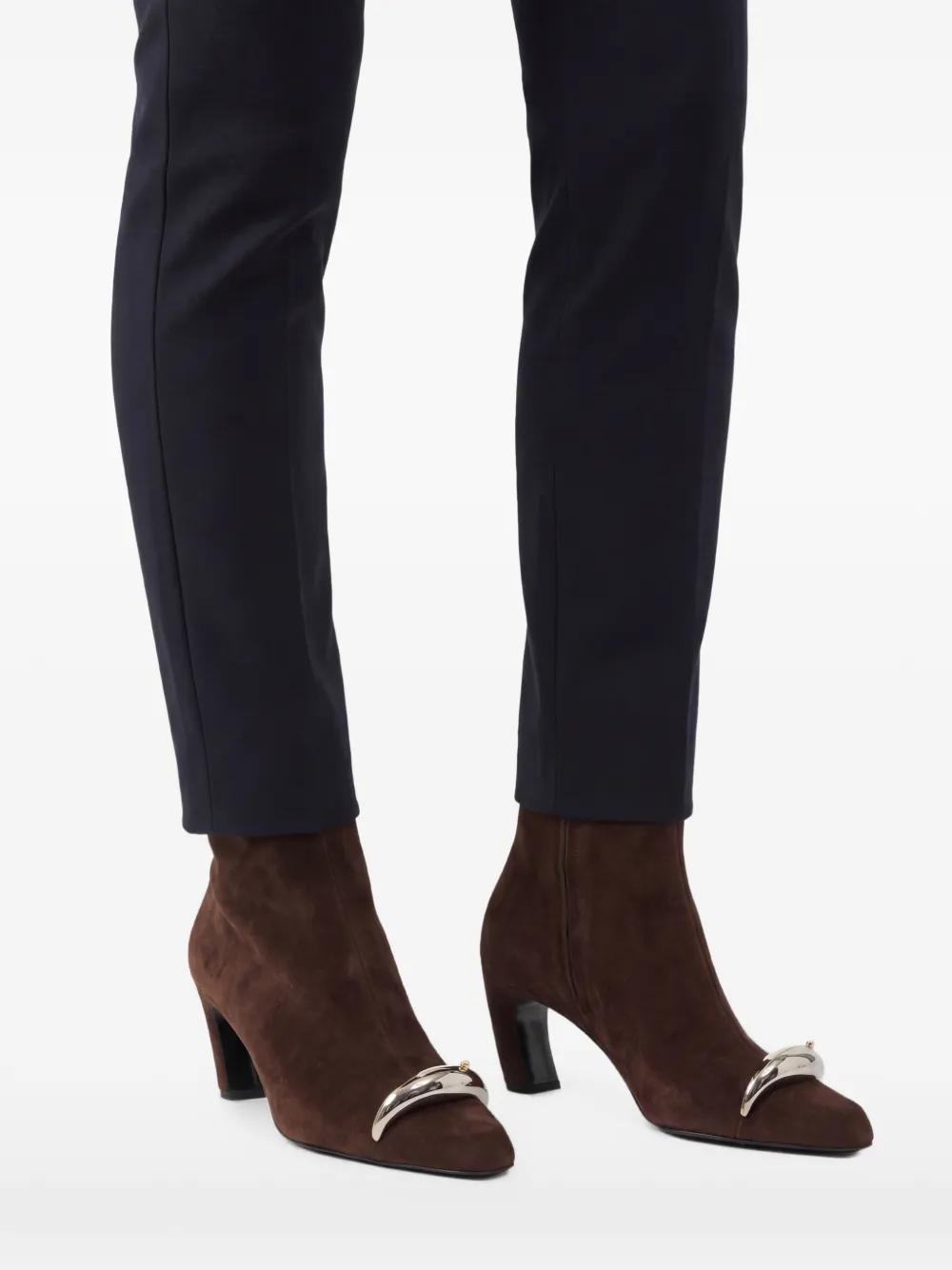 Tory Burch Suède enkellaarzen Bruin