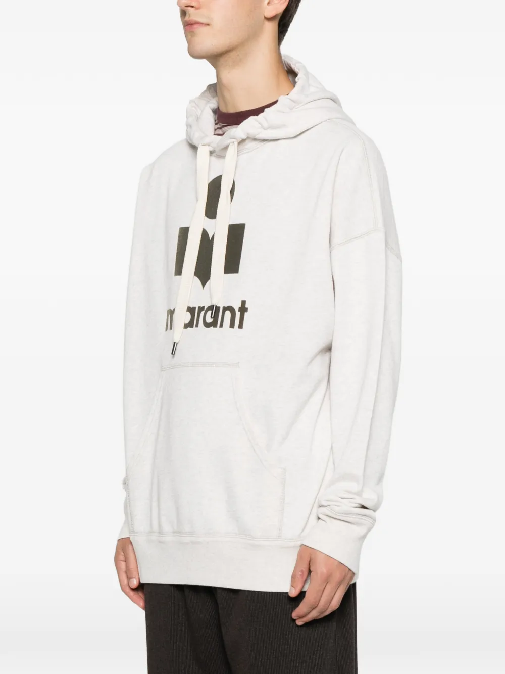 ISABEL MARANT Miley logo-detail hoodie Beige