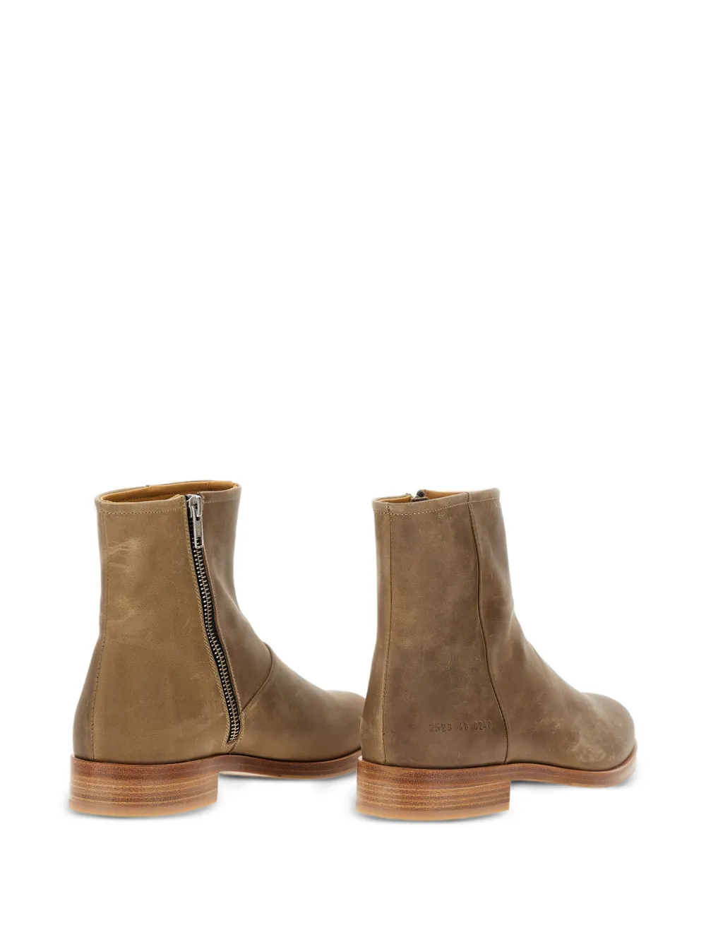 Common Projects Zip-detail Leather Boots In Brown