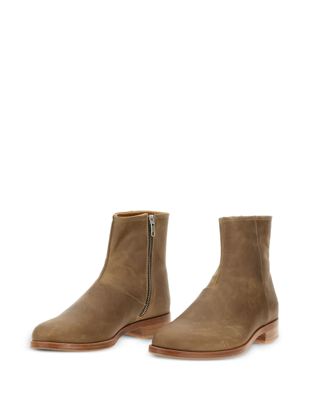 Common Projects Zip-detail Leather Boots In Brown