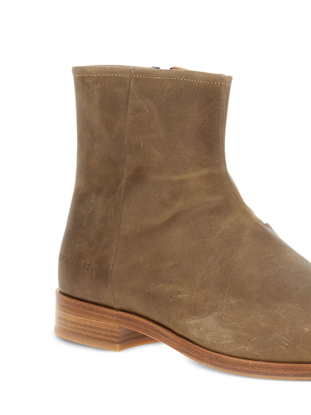 Common Projects Zip-detail Leather Boots In Brown
