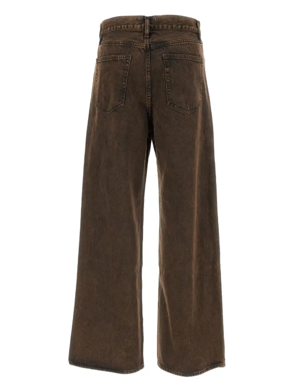 FRAME five-pocket wide-leg Jeans Brown FARFETCH IN