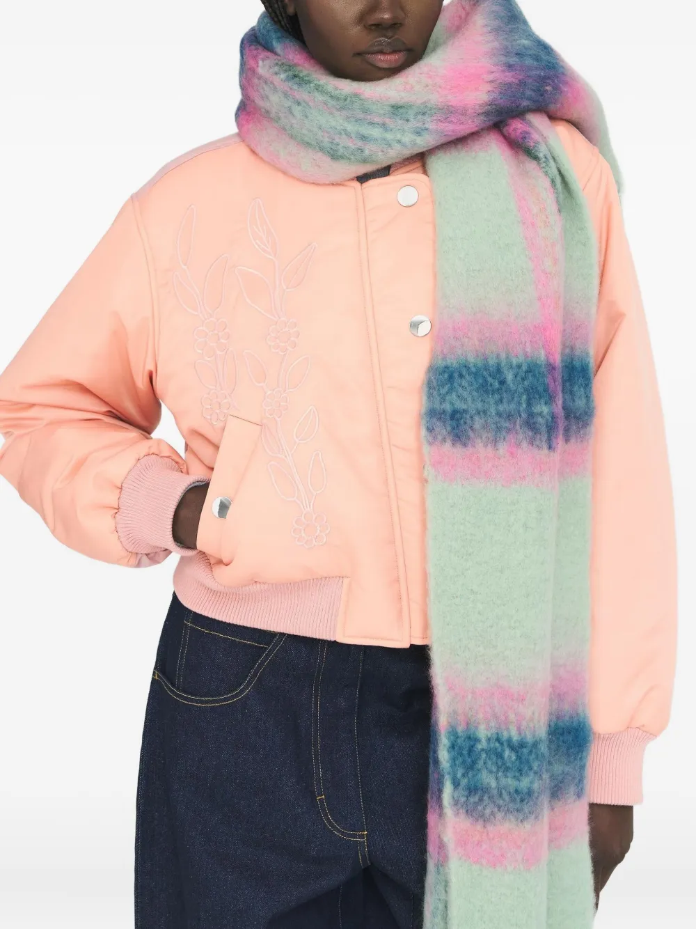 Antik Batik Scarvis Checked Fringed Scarf In Gray