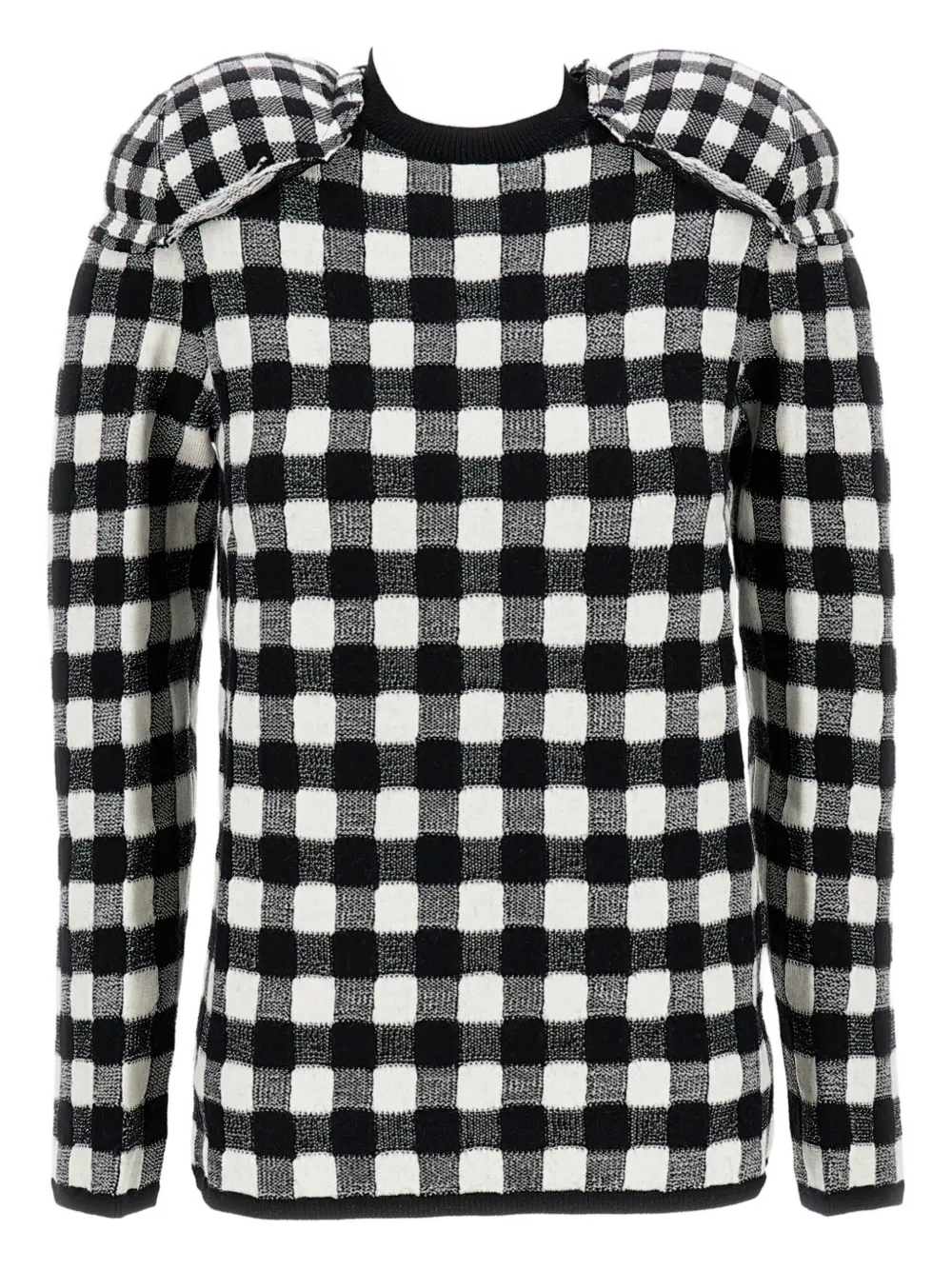 Comme Des Garçons check-pattern wool sweater | Black | Image 1