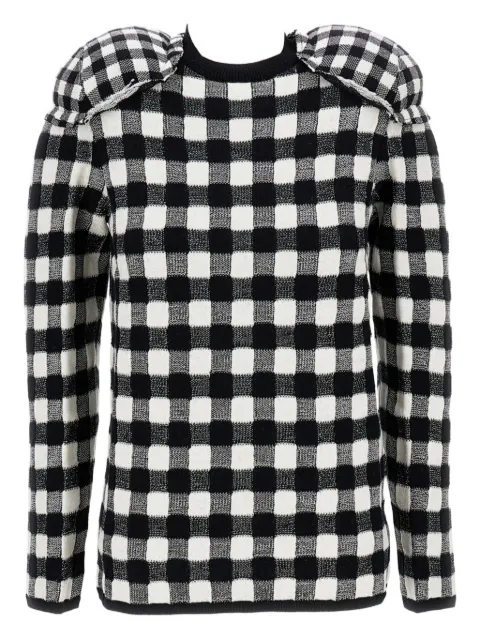 Comme Des Garçons check-pattern wool sweater