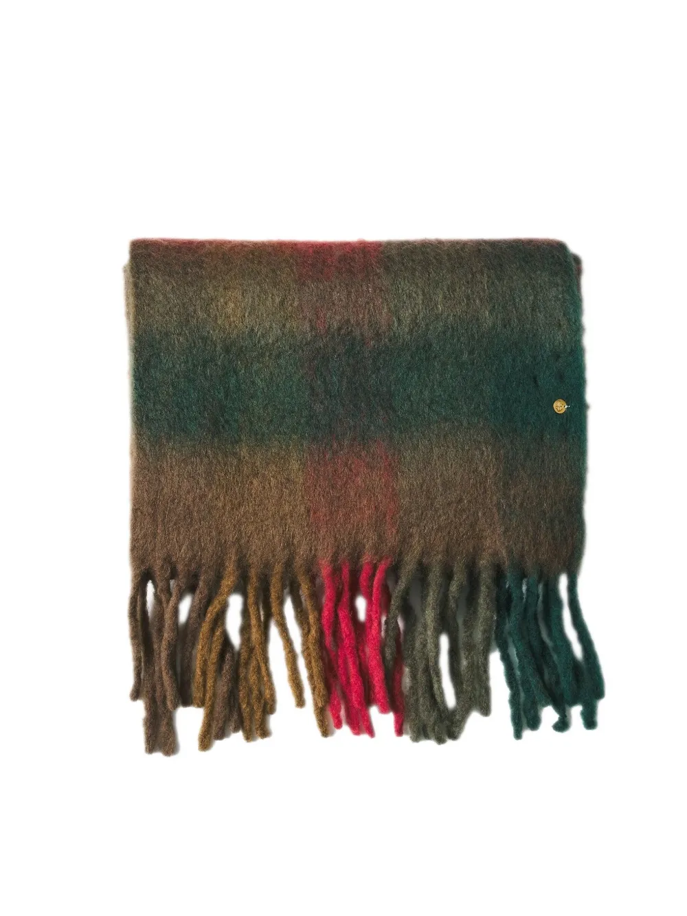 Antik Batik Scarvis Checked Fringed Scarf In Brown