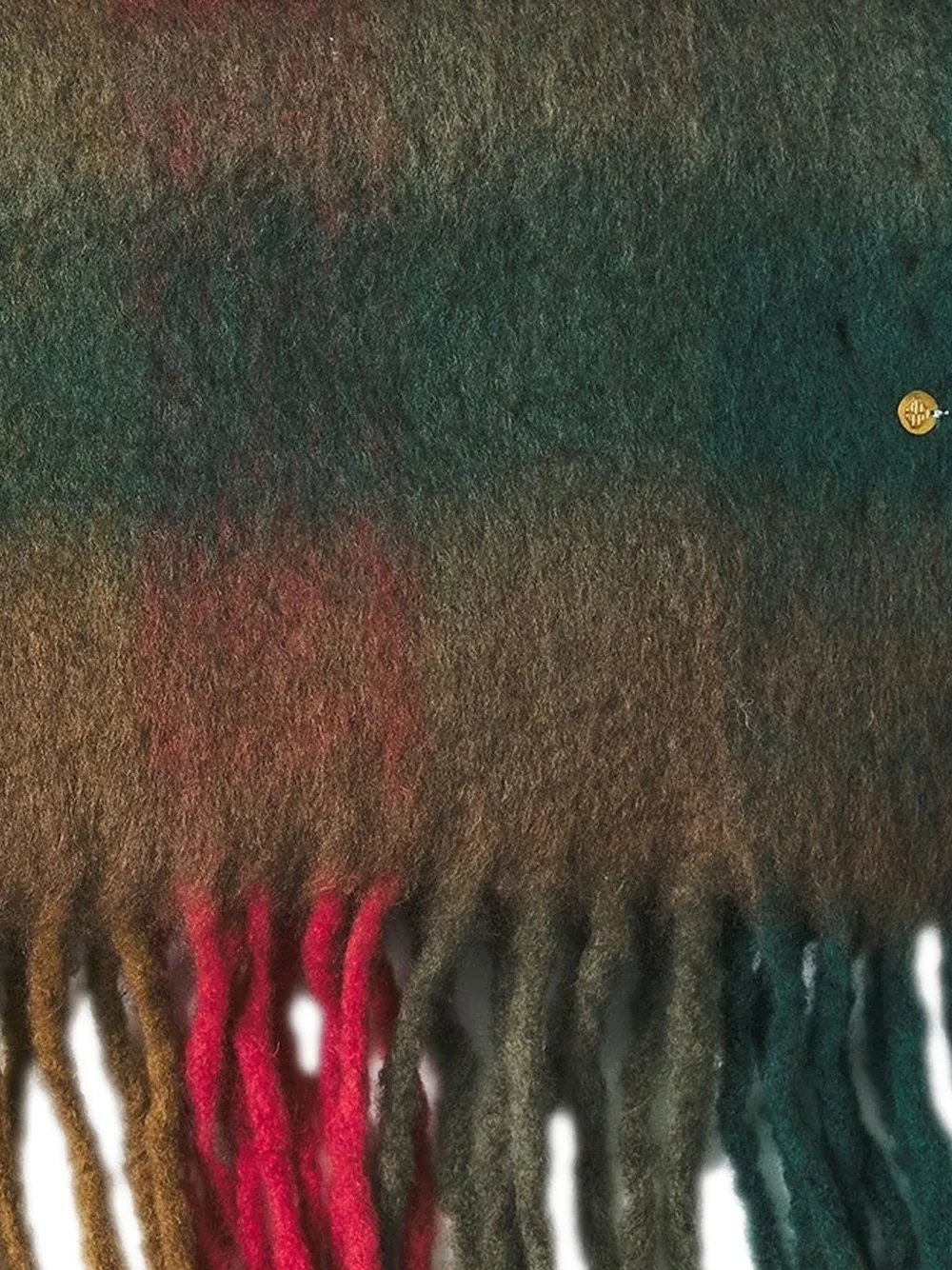 Antik Batik Scarves geruite sjaal met franje - Groen